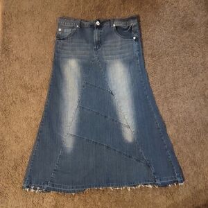 Tabeez Stylish Blue A-Line Denim Skirt Size Large